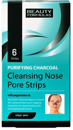 Beauty Formulas Clear Skin Purifying Charcoal Cleansing Nose Pore Strips głęboko oczyszczające paski na nos 6szt.