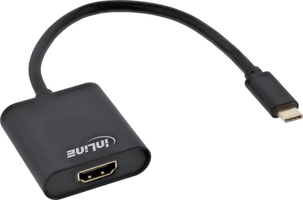 InLine Adapter AV Konwerter USB Display USB Typu-C męski na HDMI żeński Tryb DP Alt 4K2K czarny 0.2m 64101B