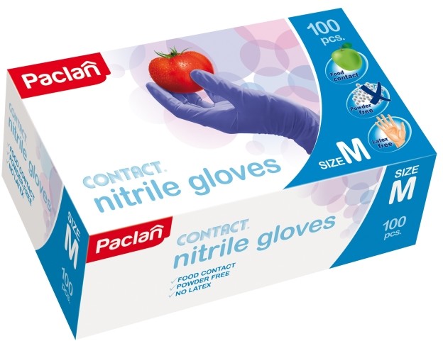 Paclan RĘKAWICE NITRYLOWE ROZ M 100SZT 100 SZT 136210