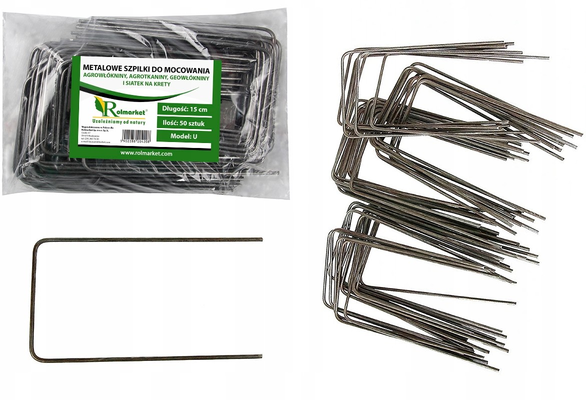 Metalowe Szpilki agrowloknina agrotkanina 50szt
