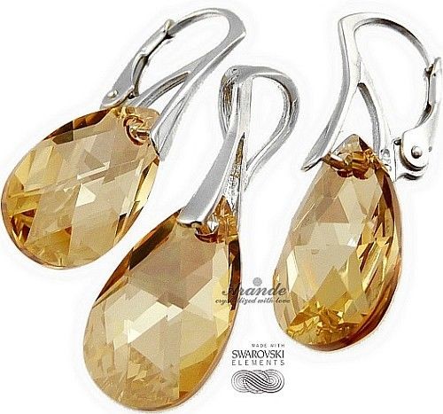 Arande OKAZJA SWAROVSKI komplet GOLDEN SREBRO 700103
