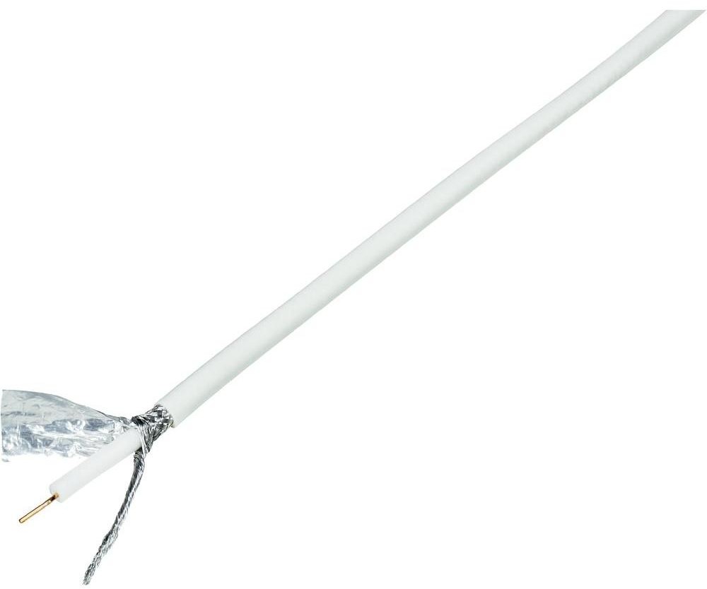 Conrad Components Kabel koncentryczny Components 548039 Średnica zewnętrzna 6.60 mm RG6 U 75 Ohm 120 dB biały 100 m RG6U FOR HDTV 100M