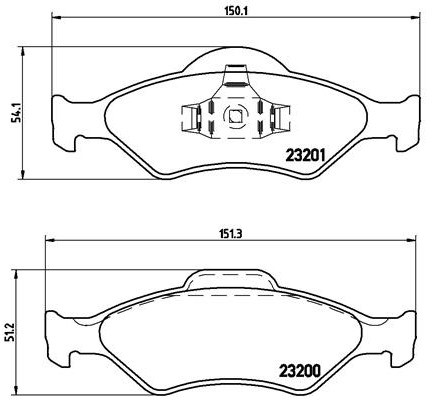 BREMBO Zestaw klocków hamulcowych, hamulce tarczowe P 24 054
