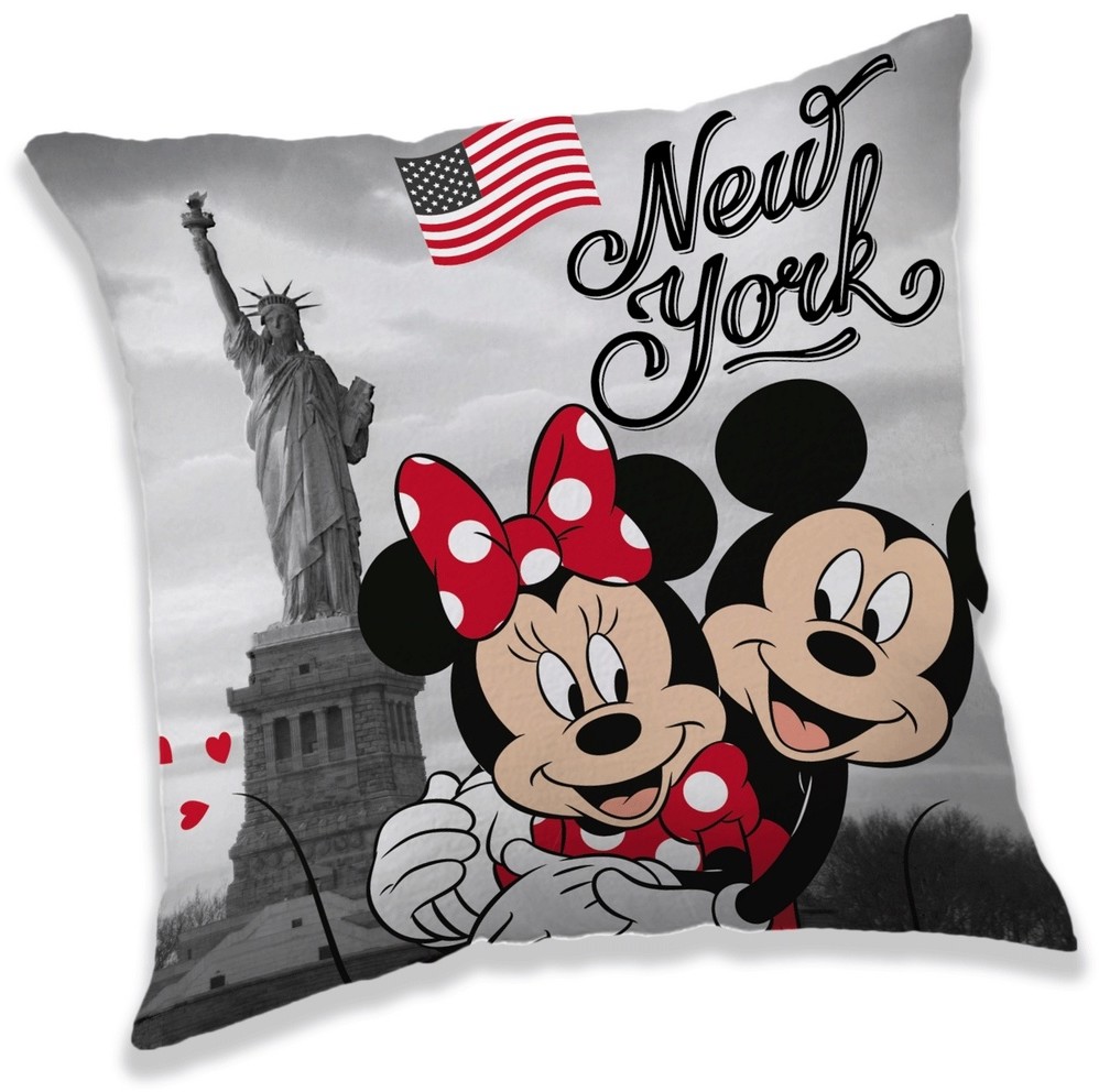 Jerry Fabrics Poduszka Mickey i Minnie in New York, 40 x 40 cm