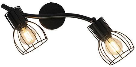 QAZQA Nowoczesny spot czarny 2-źródła światła - Botu