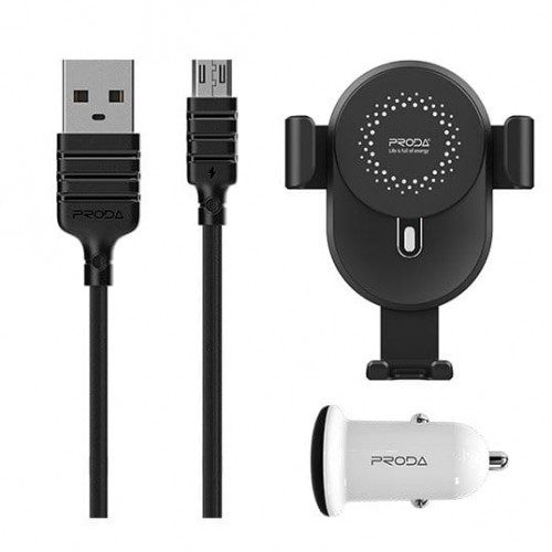 Proda Proda Uchwyt+Ładowarka+kabel 10W QI PD-CH06 Black proda_20191205131457