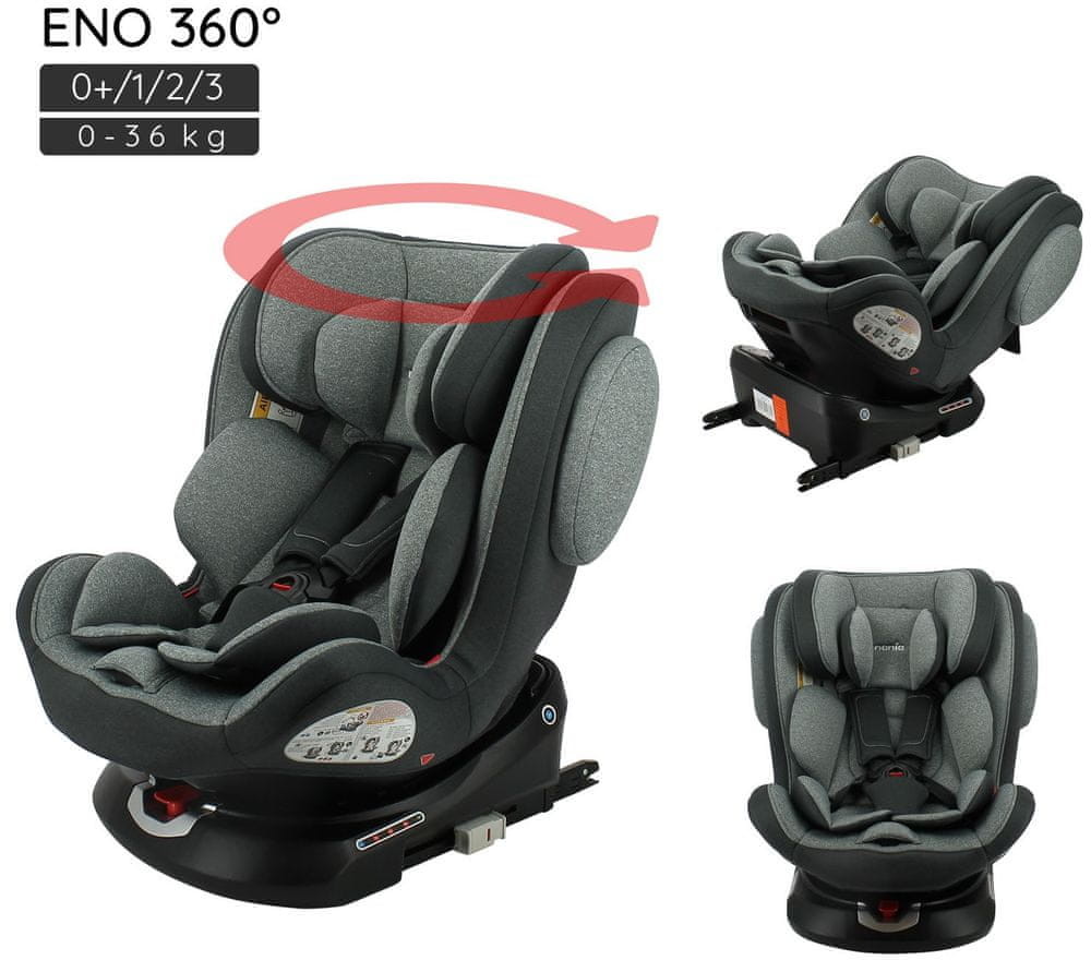 Nania fotelik samochodowy ENO 360° 0 36 Kg) 2021 GREY