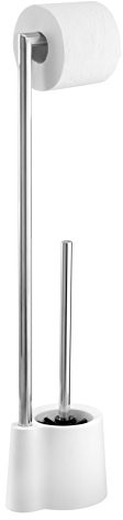 Wenko Stand komplet Avola uchwyt na szczotkę do WC, polipropylen, biały, 16 x 13 x 70 cm 22989100
