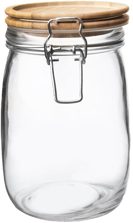 Orion Słoik pojemnik szklany patentowy z klipsem 1,6L pokrywka bambusowa 153689