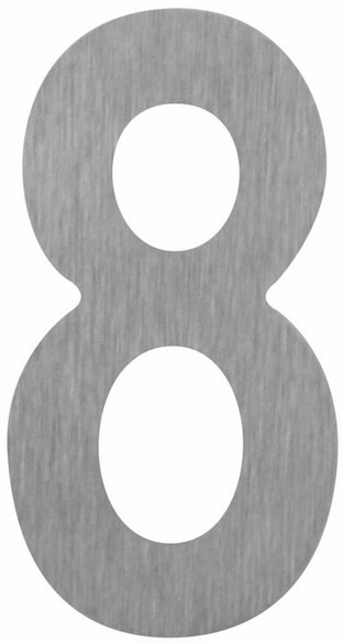 Cyfra 8 z tworzywa 180 mm srebrna