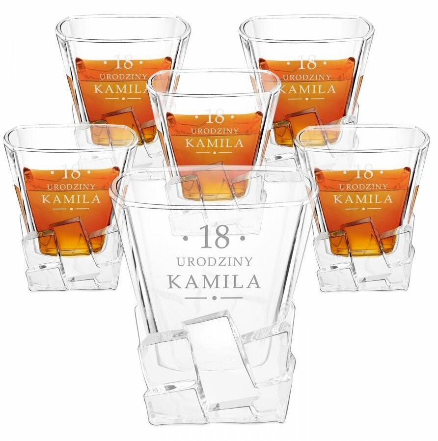 Murrano Szklanki do whisky x6 z grawerem dla niego na osiemnastkę 6xSZIB-001