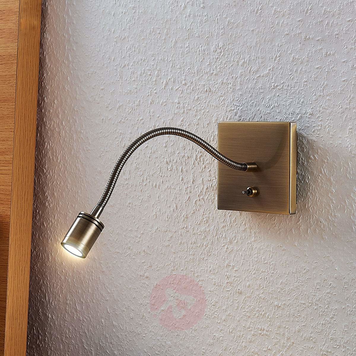 Lampenwelt com Ścienna lampka do czytania LED Mayar, mosiądz