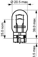 Narva 10 X lampa  17632 W21 W 12 V 21 W W3 X 16d sygnału 17362