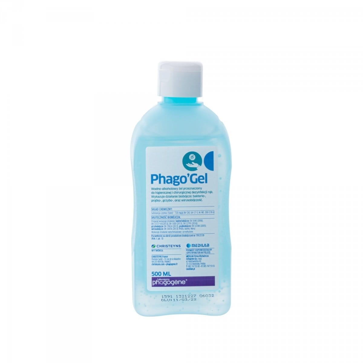 Medilab Phago'gel 1l preparat do dezynfekcji dłoni *szerokie spectrum biobójcze* 3842