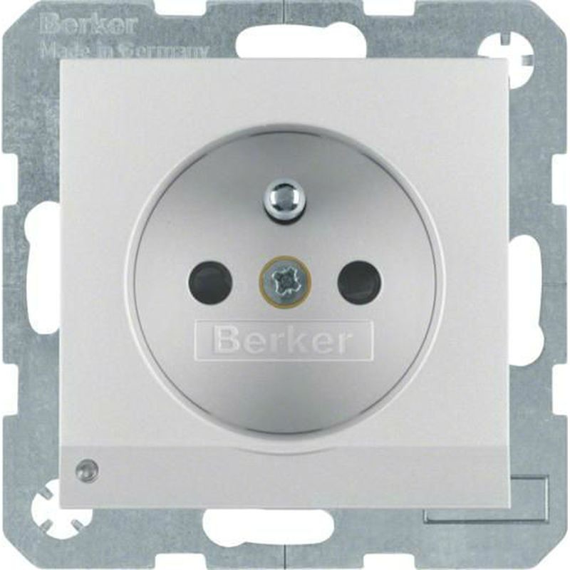 Hager Polo sp. z o.o. Gniazdo pojedyncze z/u LED alu mat B.7 6765101404