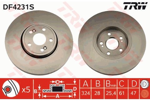 TRW Tarcza hamulcowa DF4231S