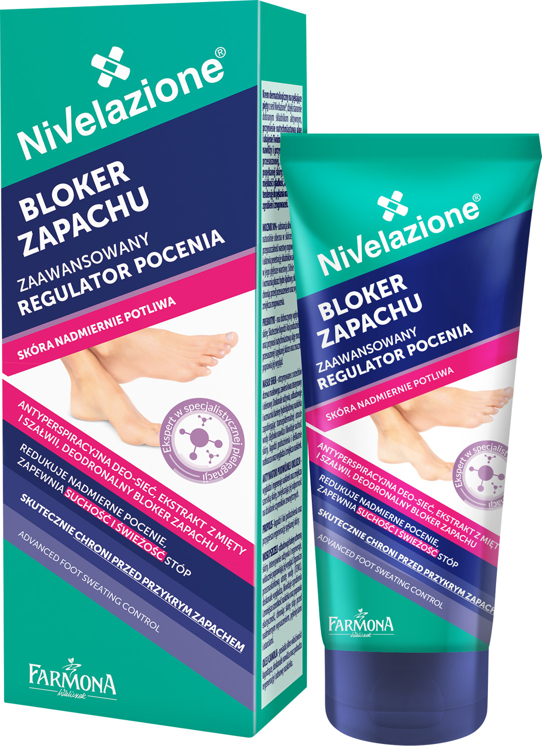 Nivelazione Bloker zapachu zaawansowany regulator pocenia do stóp, 75 ml