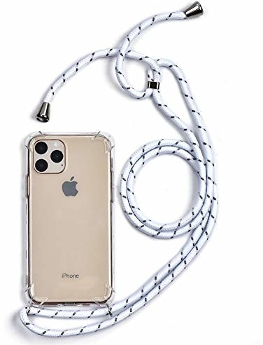 Trop Saint Trop Saint Etui na telefon komórkowy z taśmą do iPhone 11 Pro łańcuszek na telefon komórkowy linka z etui do zawieszenia - białe ts-46