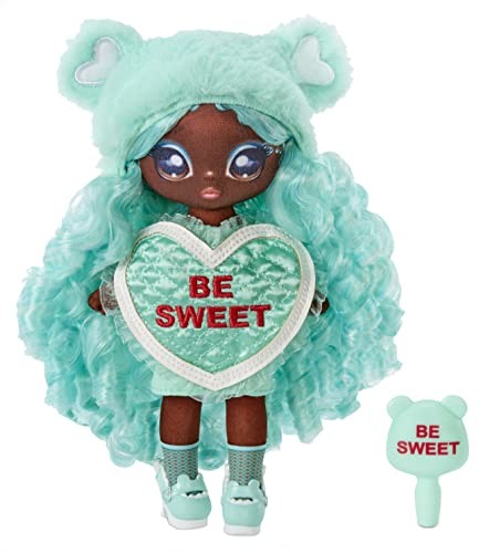 Na Na Na Surprise Na Na Na Surprise seria Sweetest Heart CYNTHIA SWEETS Miętowa miękka pluszowa lalka z zielonymi włosami sukienką w kształcie serca i szczotką Kolekcjonerska Prezent dla dzieci w wieku 5 581338C3