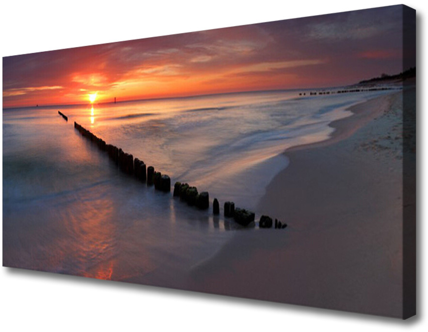 PL Tulup Obraz na Płótnie Plaża Morze Krajobraz 100x50cm