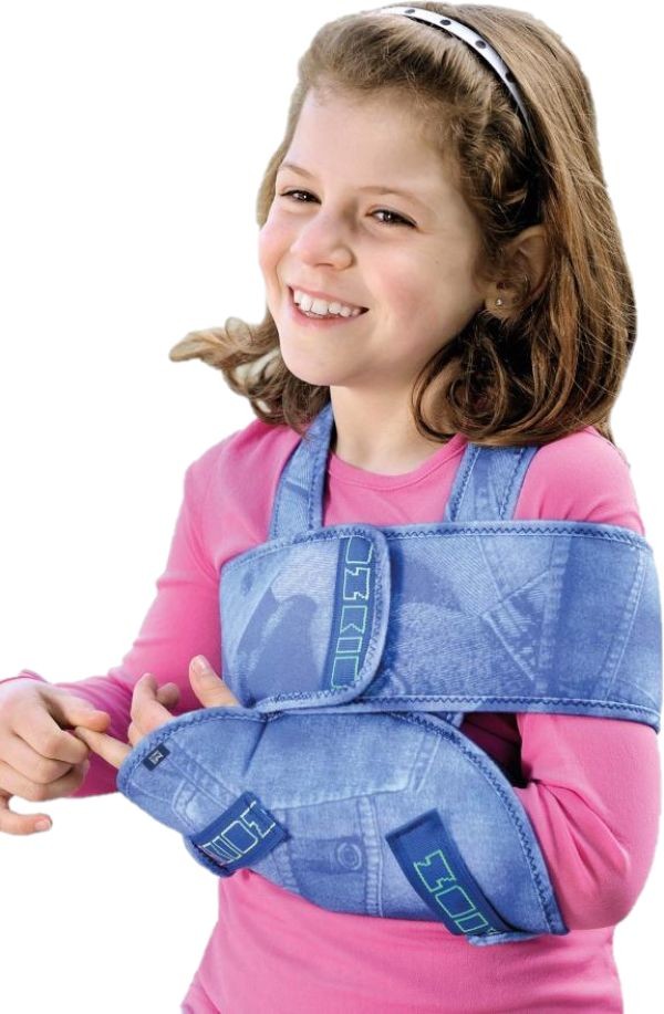Dziecięca orteza unieruchamiająca ramię i bark w przypadku złamań i kontuzji + dodatkowy pasek stabilizacyjny - typ Dessault (Medi shoulder sling kidz