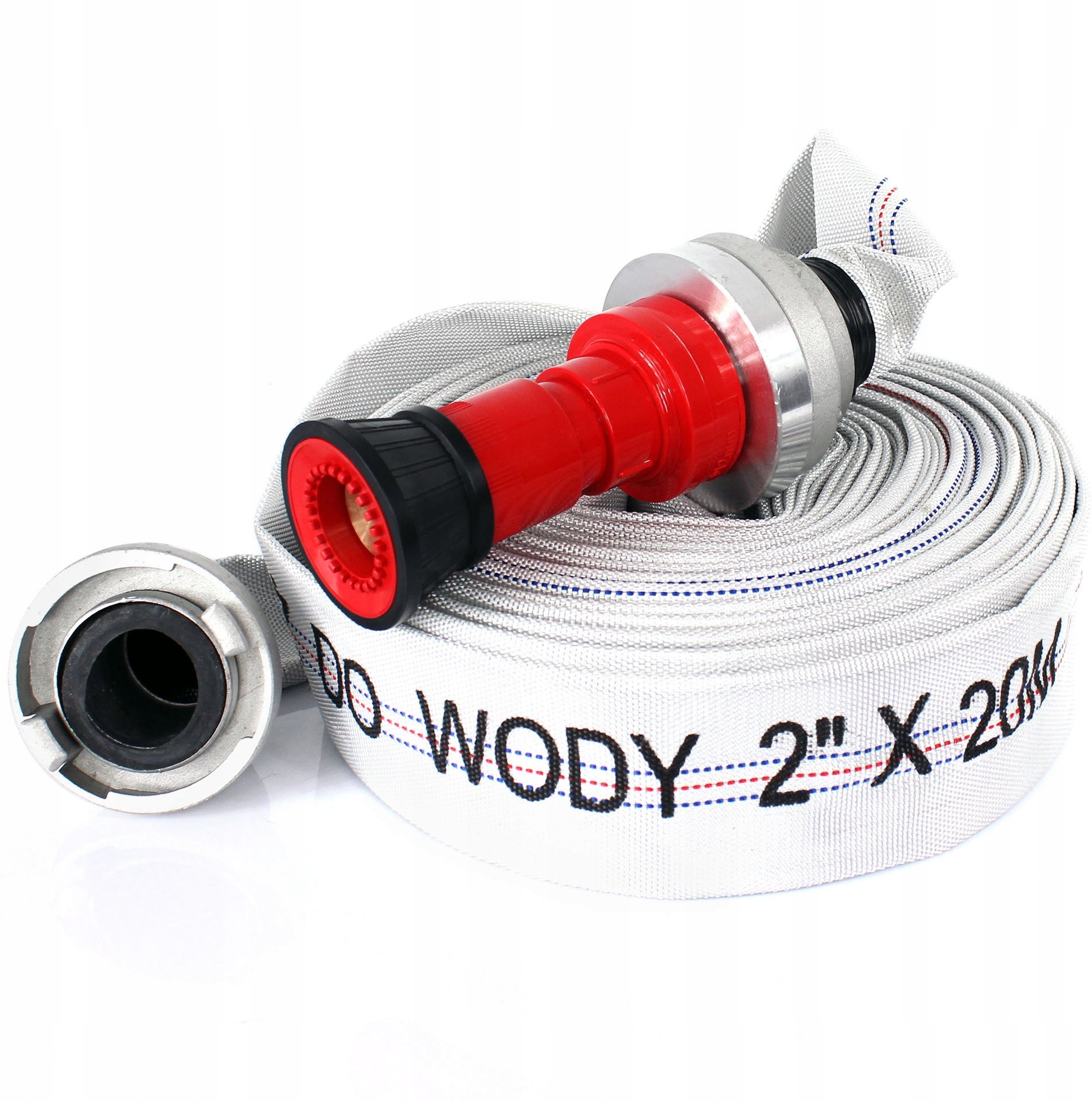 Wąż Strażacki 52mm 2'' 20m Szybkozłącza Prądownica