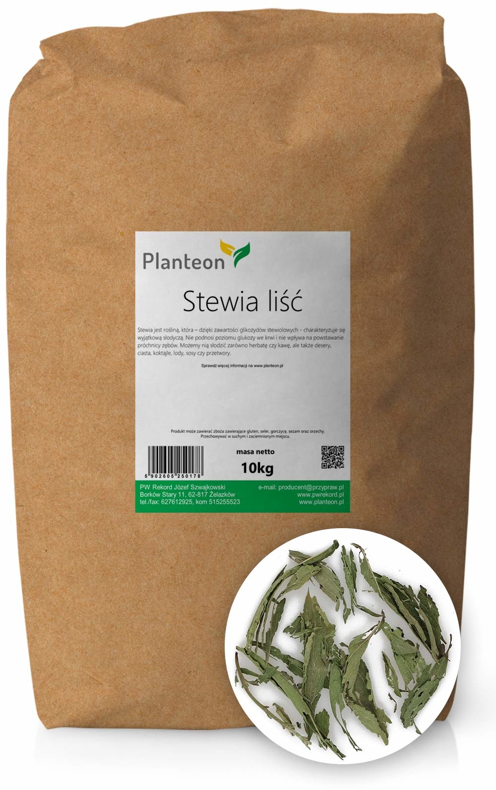 Planteon Stewia liść 10kg 2-0400-01-7