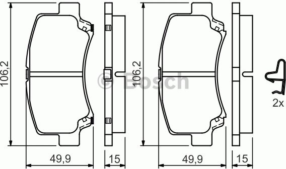 Bosch Zestaw klocków hamulcowych, hamulce tarczowe 0 986 424 626