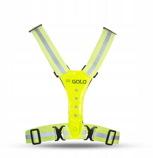 GATO GATO Szelki odblaskowe LED GATO SAFER SPORT USB żółte