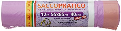 Saccopratico saccopratico  saccorifiuti rodziny, z uchwytami, 55 x 65 cm  3 opakowań, 12 sztuki [36 sztuk]
