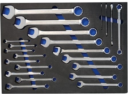 BGS wkładka wózek warsztatowy i profil nasadowy E-klucz płasko-oczkowy, 22-częściowy, 1 sztuki, 4012 4012