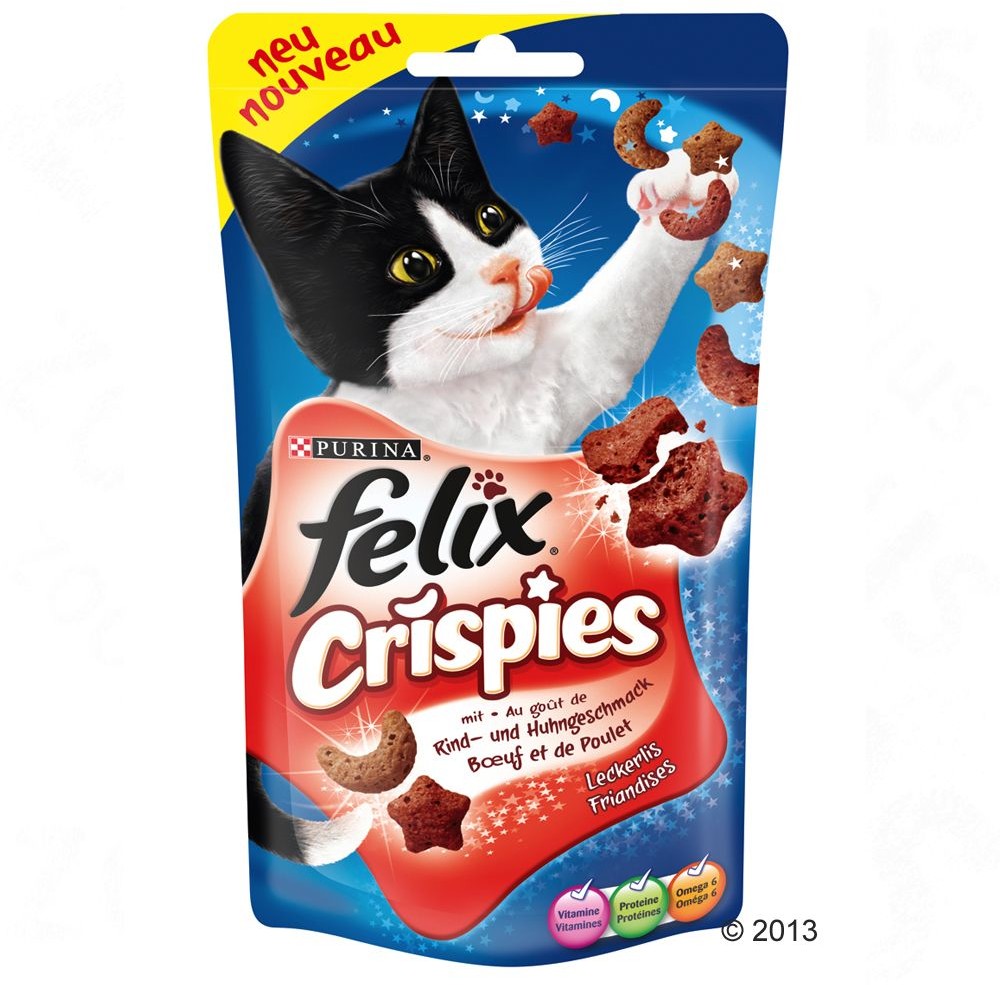 Purina Felix Crispies karma dla kota o smaku wołowiny i kurczaka 45g