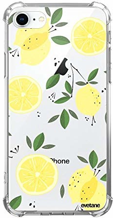 Evetane Evetane 82010 etui ochronne do iPhone 7/8/iPhone SE 2020, silikonowe, odporne na uderzenia narożniki, pełna ochrona, wytrzymałe, przezroczyste, z motywem cytryny CD_82010