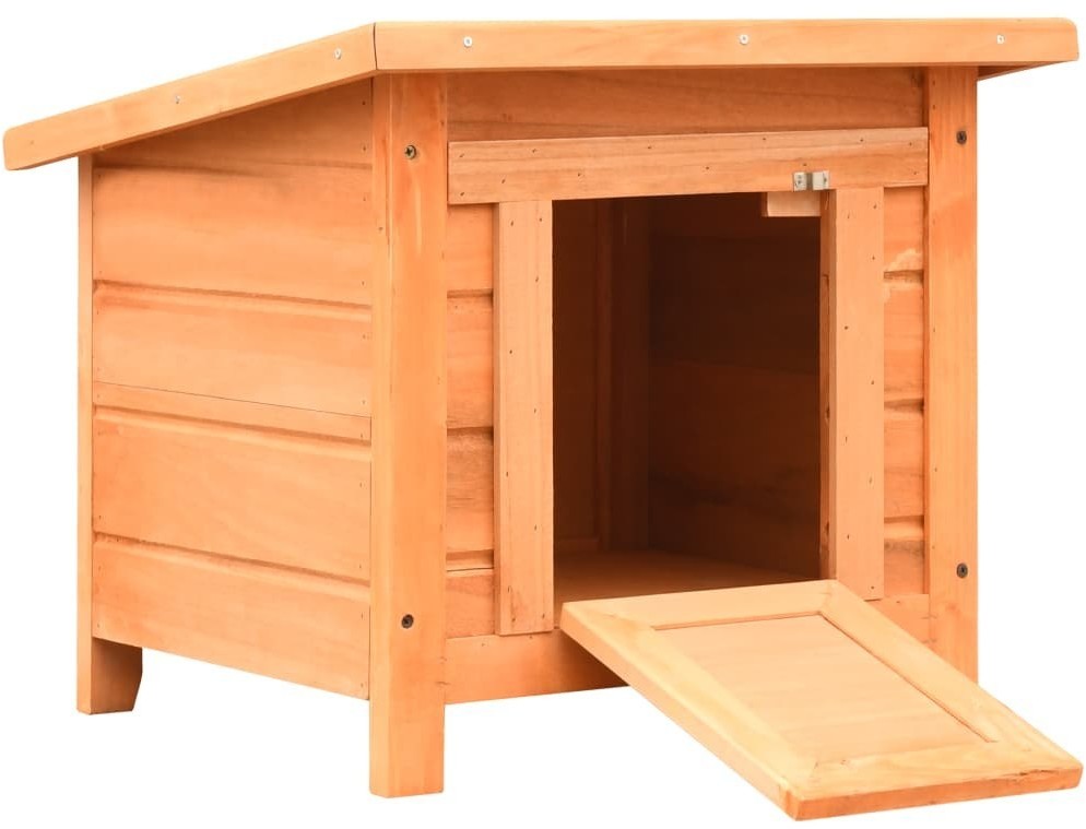 VidaXL Domek dla kota, lite drewno sosnowe i jodłowe, 50x46x43,5 cm 170640         VidaXL