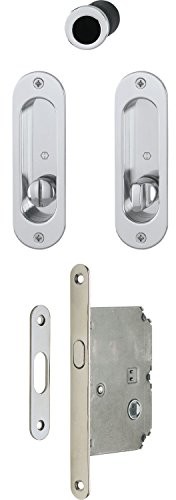 HOPPE 3948500 przesuwane klamka zestaw 4930  z zamkiem, owalne rozecie WC, glanzchrom