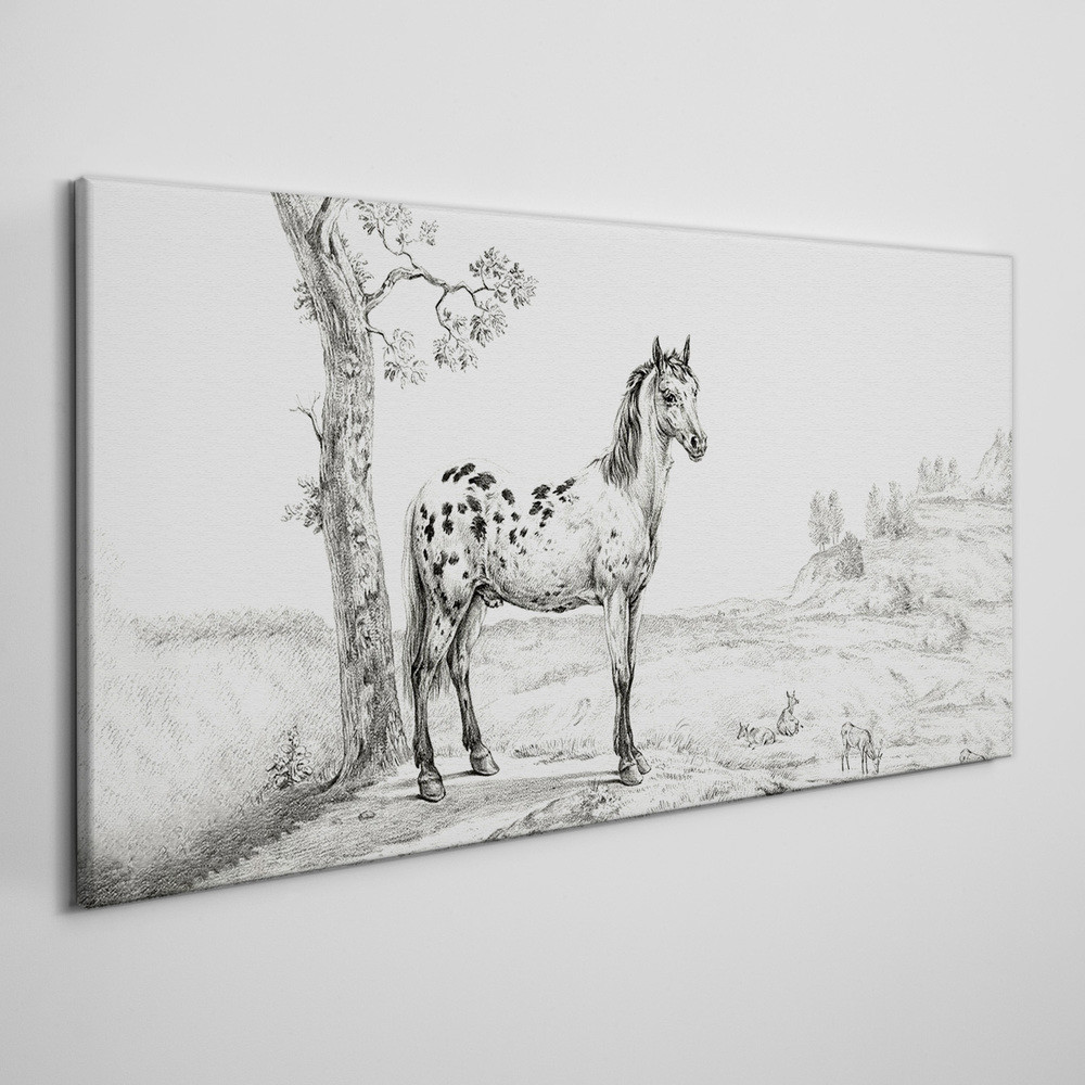 PL Coloray Obraz Canvas Rysunek Zwierzęta Koń 140x70cm