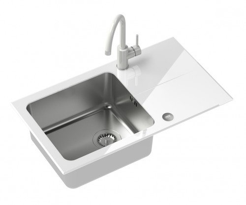 STEINER HUGH 111 HardQ/SteelQ + bateria kuchenna NAOMI + syfon z odpływem 3,5