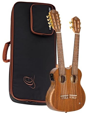 Ortega ORTEGA Hydra Series Double Neck Tenor ukulele - satynowe otwarte pory + DeLuxe Gigbag HYDRA