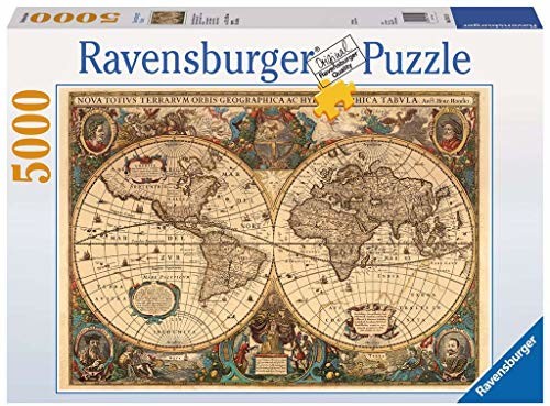 Ravensburger Puzzle Puzzle 17411 Dawna Mapa Świata 5000 Elementów Puzzle Dla Dorosłych (17411) Unikalne Elementy, Technologia Softclick - Klocki Pasują Idealnie 17411