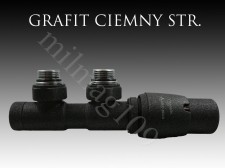 Mera Term Zestaw zaworów grzejnikowych termostatycznych TWINS prawy CIEMNY GRAFIT STRUKTURALNY (C33) TSGSO215CFK/P