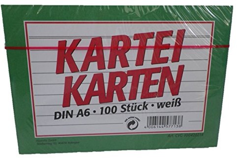 Landré landre 100420214 fiszek, A6, 100 sztuk, linie Biały 100420214