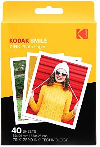 Kodak 8,5 x 10,5 cm Premium Zink Print Papier fotograficzny (40 arkuszy) kompatybilny z Smile Classic Instant Camera RODZL3X440