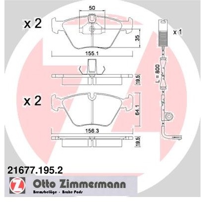 ZIMMERMANN Klocki hamulcowe - komplet 21677.195.2