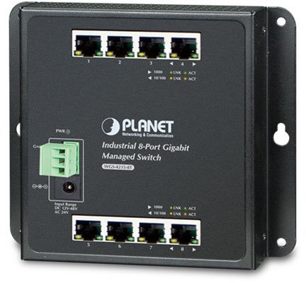 Planet Industrial 8-Port 10/100/1000T Wall-Mount Managed Switch (-40  75 stopni C) WGS-4215-8T