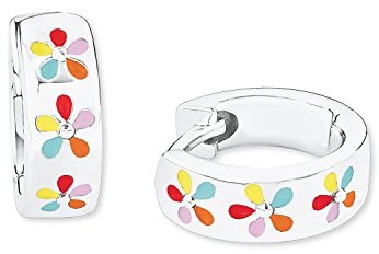 Prinzessin Lillifee okrągłe kolczyki dla dzieci z kwiatkiem 925 srebro rodowane  2019686 2019686