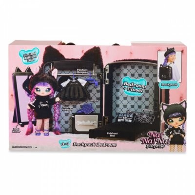 MGA Entertainment NA! NA! NA! Zestaw 3w1 Plecak z lalką Czarny GXP-739029