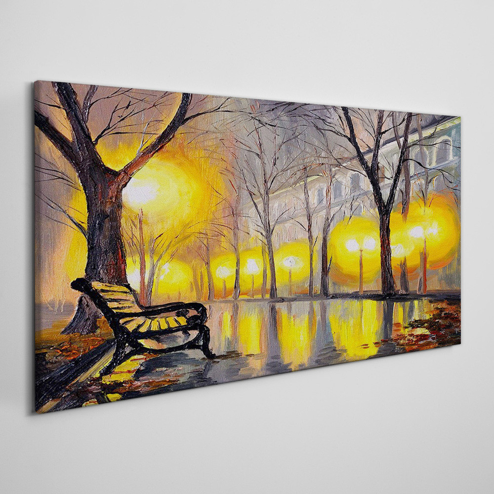 PL Coloray Obraz Canvas park drzewa światła miasto 100x50cm