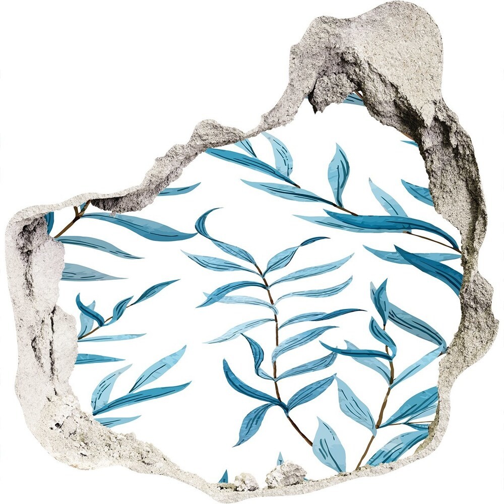 Wallmuralia.pl Naklejka 3D dziura na ścianę samoprzylepna Liście