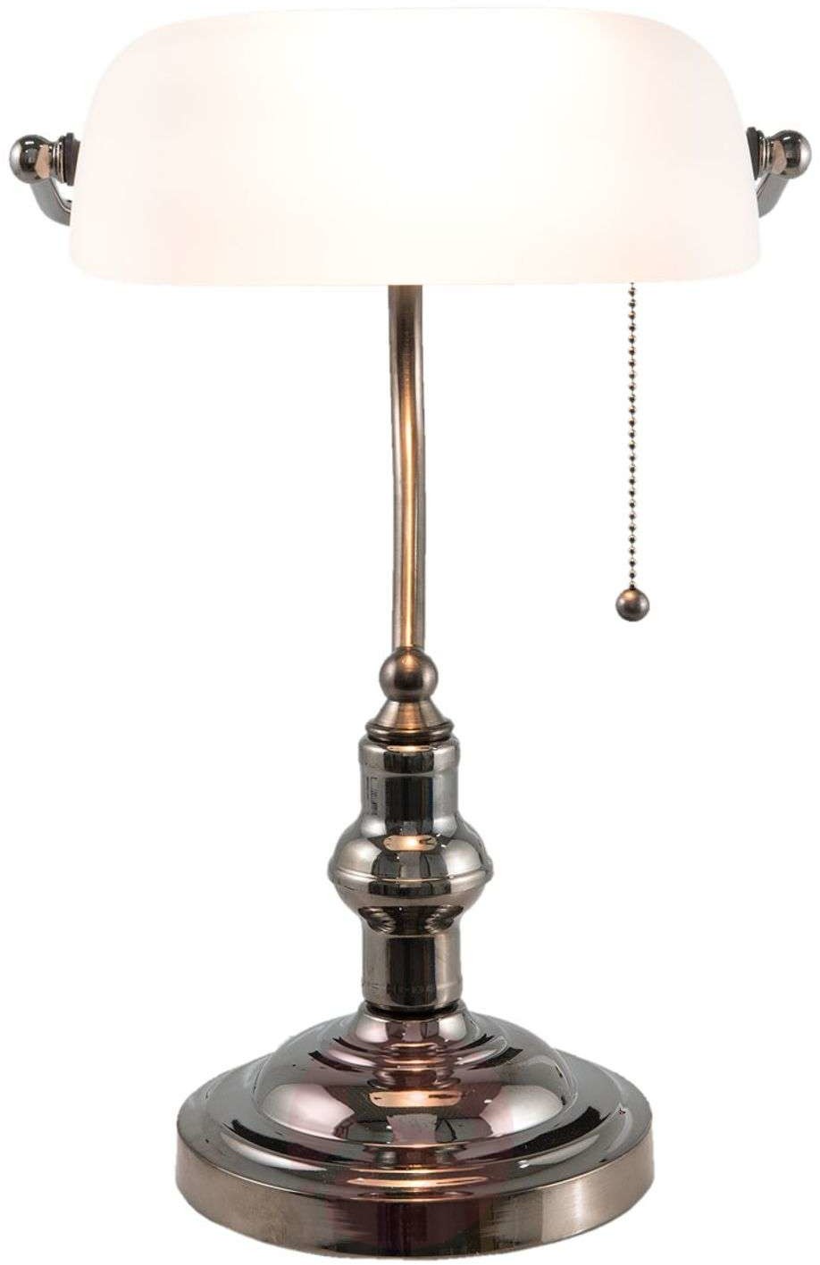 Clayre & Eef Lampa biurkowa 5100W z białym szklanym kloszem
