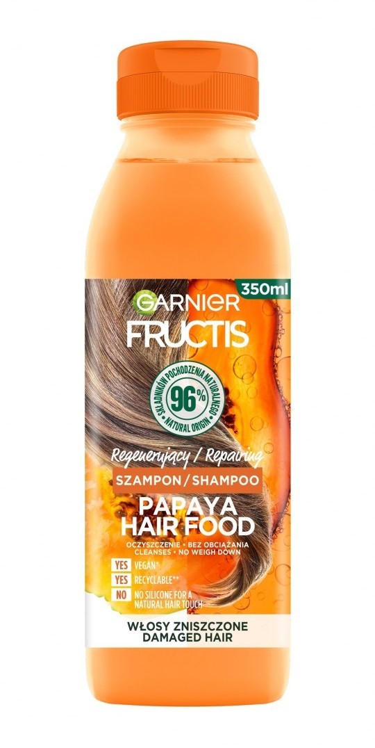 Garnier Fructis Hair Food Papaya Szampon regenerujący do włosów zniszczonych 350ml 128750